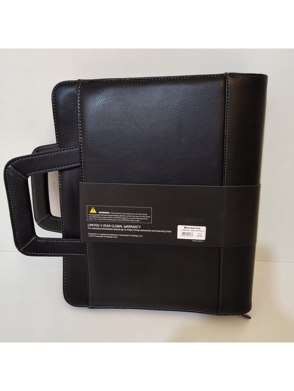 Samsonite Black Leather 3-Ring Portfolio With Strap Model# 961465 - Picture 6 of 12